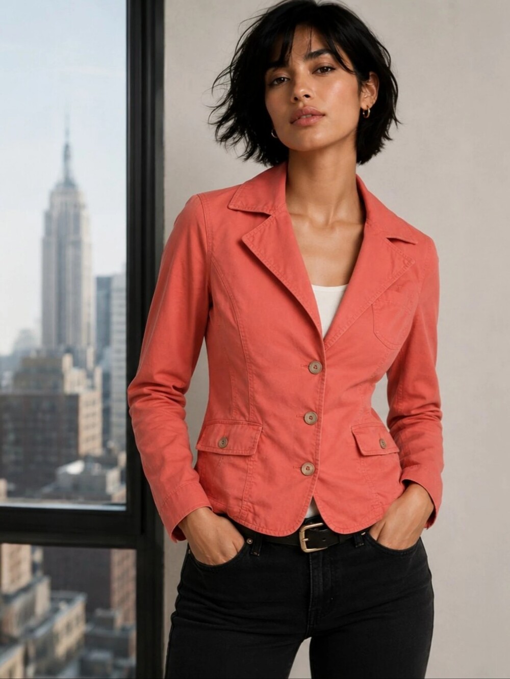 DKNY Jeans Coral Utility Jacket Size Medium